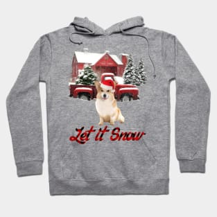 Corgi Dog Let It Snow Tree Farm Red Truck Christmas Hoodie